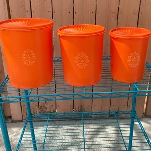Tupperware-Vintage Orange Nesting Canisters